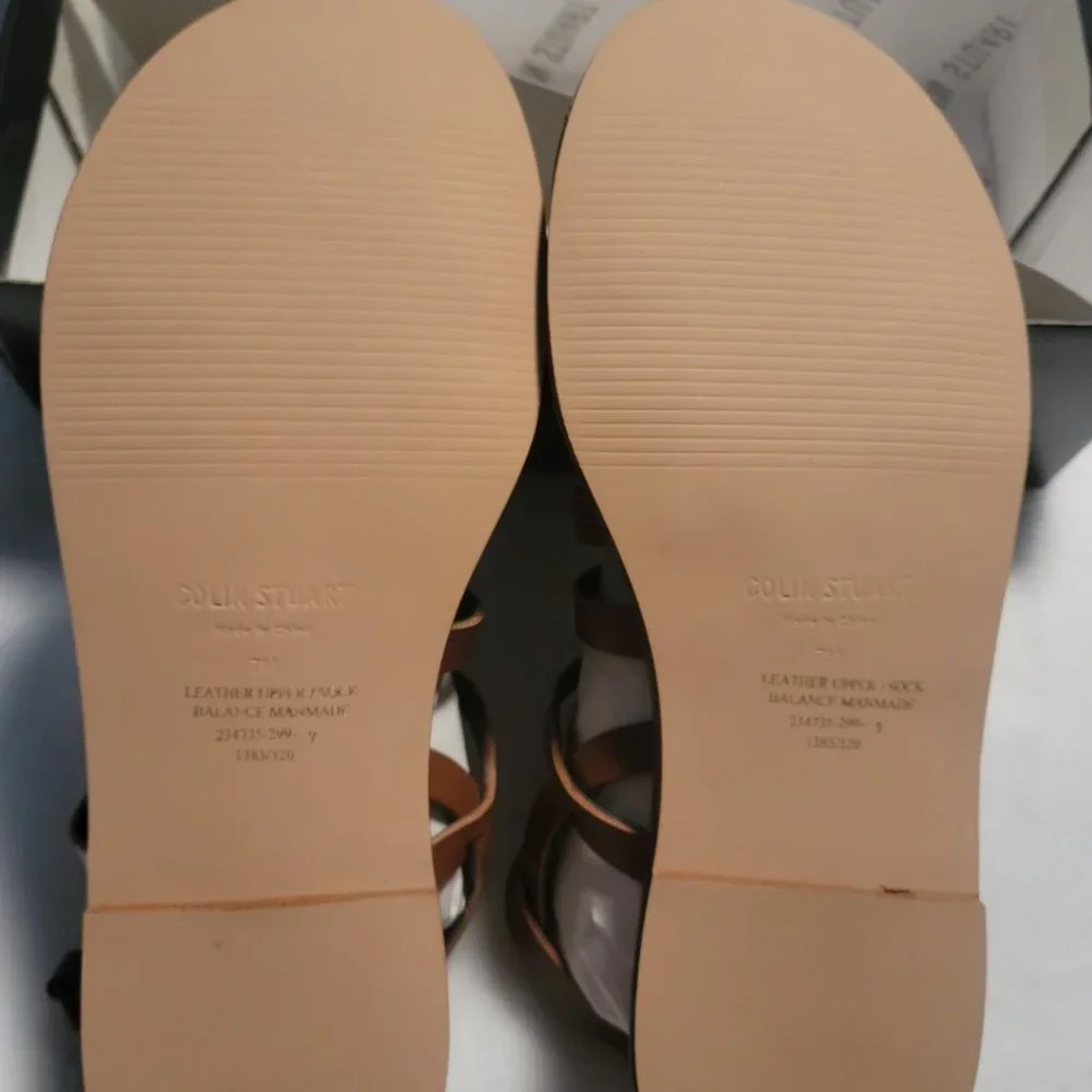 NWT Colin Stuart Genuine Leather Brown Gladiator Sandals - Size 7 - Picture 2 of 8